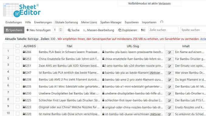 Plugin WordPress Sheet Editor Pro