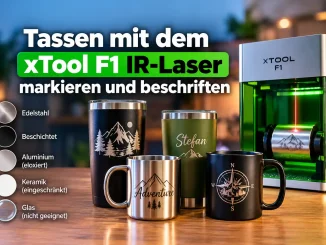 Tassen gravieren mit xTool F1 IR-Laser